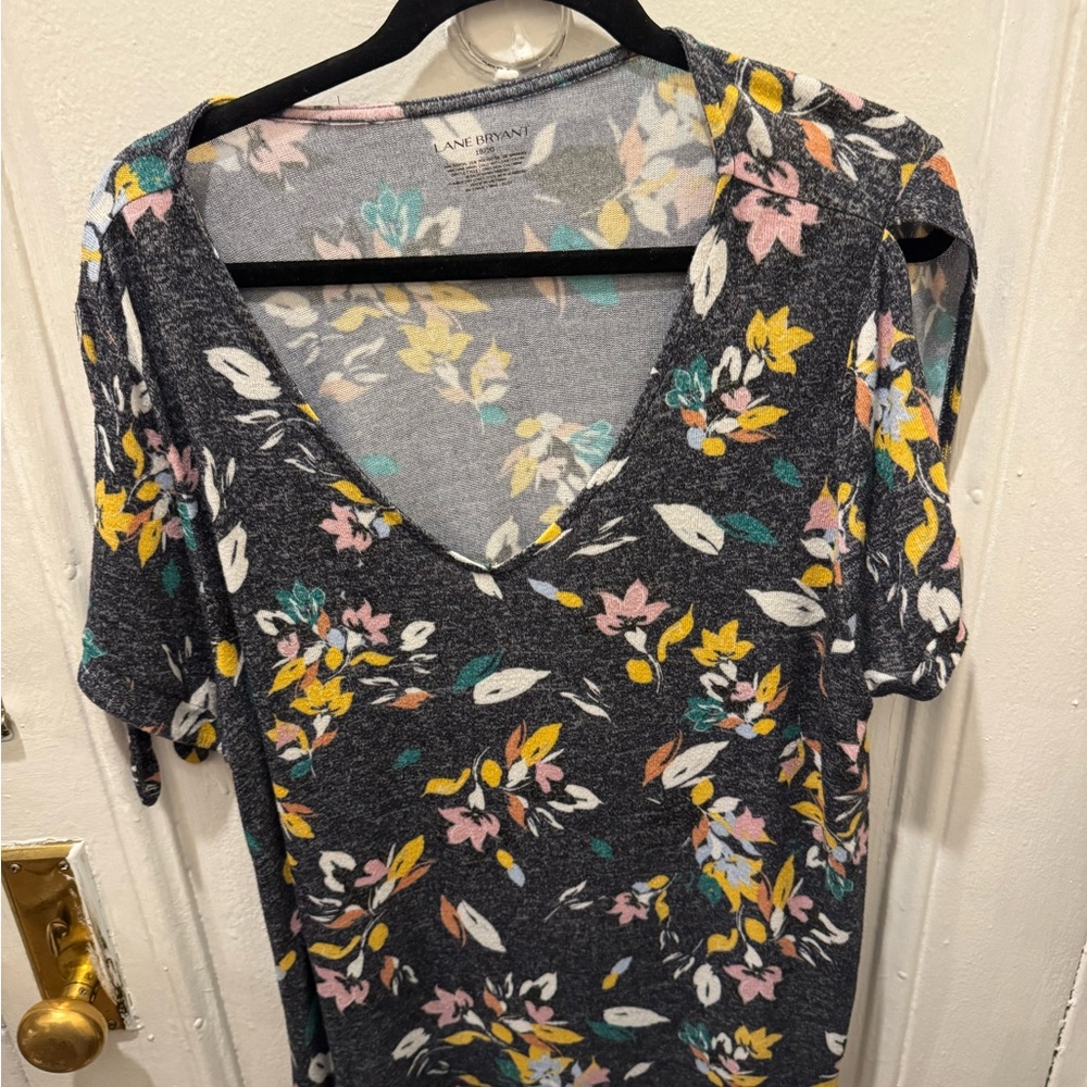 Lane Bryant Floral V-Neck Blouse - Multicolor